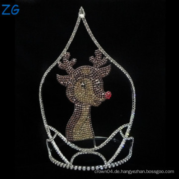 Mode Design Strass Hirsch Tiara für Kinder, niedliche Junge Kronen, Kinder Metall Tiaras